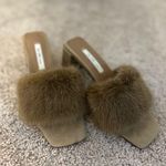 Elegant mink Fur mule. Size 7 Brown Photo 0