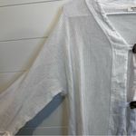 Elegant White Women's Mesh Tunic Top Size Large Cardigan Style Buttons Cotton Photo 7