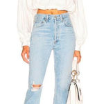 AGOLDE Riley High Rise Straight Crop Jean Shatter Wash- Size 32 Photo 0