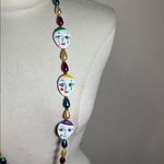 Vintage Mardi Gras Mask Beaded Necklace Gold Photo 4