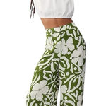 Anthropologie Faithfull the Brand Felicity Floral-print Palazzo Pants Olive Sz 8 Photo 0