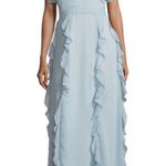Lovers + Friends NWT  Ruffle Halter Maxi Dress Baby Blue XS Photo 2