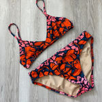 J.Crew  Floral Bikini triangle spaghetti womens Red (xsmall small) swim beach Photo 0