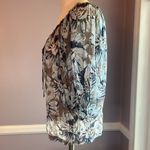 Karen Kane  sheer blue floral blouse with dolman sleeves and beaded neckline Photo 3