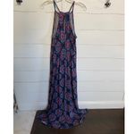 French Grey Nichelle Knit Medallion Print Halter Maxi Blue/Red dress Photo 10