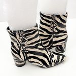 ASOS Designs Faux Leather Zebra Print Side Zip Chunky Heel Chelsea Boots Size 6 Photo 9