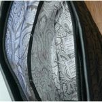 BELLA RUSSO: Black Quilted Purse Faux Leather Handbag Shoulder Bag Tote Tassels Photo 3