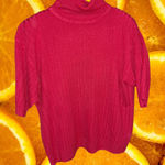 Norton Mcnaughton Norton‎ McNaughton Red Ribbed Mock Turtleneck Sweater Size Large Photo 0