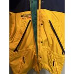 Columbia Vintage  Jacket Tech Series Women’s Medium Yellow Hidden Hood Zip Snap Photo 8