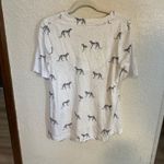 Chico's Size 1 M White Cheetah Print V Neck Short Sleeve T Shirt Top Photo 4