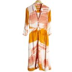 Anthropologie  Dolan Cora Orange Tie Dye Print Button Front Maxi Shirt Dress 6 Photo 3
