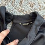 Massimo Dutti  Satin Mockneck Keyhole Blouse Black 36 Photo 4