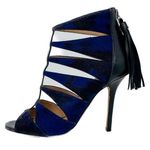 Alexa Wagner Heidi Pony Hair Cage Tassel Zip Stiletto Booties Sandals 37 / US 7 Size 6 Photo 0