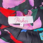 Parker  Long Sleeve Black & Pink Floral Button Down Dress Womens Small 6 Photo 6