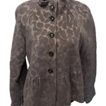 Rebecca Taylor  Wool Angora Blend Animal Print Peplum Jacket Blazer‎ Tan Size 6 Photo 0