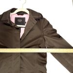 Coach  Leatherware Long Jacket Trench Coat Brown Pink Silk Lining Size 2 Women's Photo 4