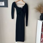 Ronny Kobo‎ Dress Black One Shoulder Cut Out Crochet Knit Midi Dress Size S Black Photo 1