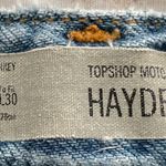 Topshop Moto Hayden boyfriend distressed ripped light blue cotton jeans 26x30” Photo 12