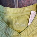 Aerie NEW  Women’s Ribbed Henley Shirt Size M Ribbed Long Sleeve Yellow/Green Photo 3