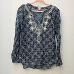 J.Crew V Neck Top Tunic Embroidered Blouse small S Photo 1