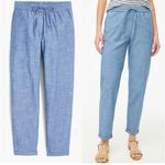 J.Crew NWT  Chambray Drawstring Cotton Pants Medium Echo Blue Wash Photo 1