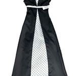 Vintage Black White Tuxedo Cap Sleeve Polka Dot Formal Dress Prom Gown sz 2 NEW Photo 0