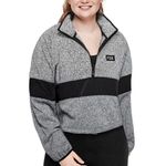 Victoria's Secret PINK  Crop Sweater Size Small Gray Knit Half Zip Drawstring Photo 0