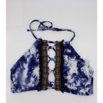Altar'd State NEW High Neck Tie-dye bikini top, Blue, Medium Photo 2