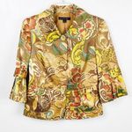 Lafayette 148  New York Floral Cropped Bell Sleeves Lined Blazer Jacket, Size 2 Photo 0