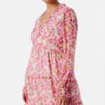 VERO MODA NWT Pink Floral Long Sleeve Smock Mini Dress VMSMILLA FRILL Size XXS Photo 1