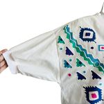 80s Puff Paint Southwest Tee Shirt Short Sleeve Top White Pink Green Purple M Size M Photo 3