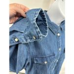 J.Crew Wren Slim Fit Denim Shirt Pearl Snap Long Sleeve Women’s Size 12 Pockets Photo 4