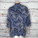 Roz & Ali  Woman NWT Size 3X Navy Blue & White Printed Open Front Cardigan Jacket Photo 3