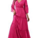 Faeriesty Swiss Dot Surplice Neck Flounce Sleeve Ruffle Hem Dress Photo 15