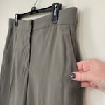 Ann Taylor Wide Leg Trousers Dress Pants Olive Green Flat Front Pockets Size 8 Photo 4