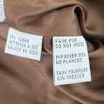 Talbots Faux Fur Collar Wool Herringbone Tweed Button Front Jacket in Brown Sz 8 Photo 14