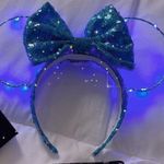 Disney  Blue Light Up Minnie Mickey Mouse Ears Headband HandMade Vacation Photo 0