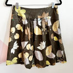 Vintage Floral Ruffle Skirt Y2K Retro Indie Cottagecore‎ Fairycore Small Brown Photo 0