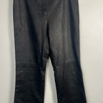 St. John Collection  by Marie Grey black leather wide leg pants READ size 14 Photo 0