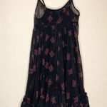 Free People  Intimately Free Black Slip Dress Ruffle Floral Size XS Photo 4