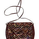 Whiting & Davis Vintage  Purse Plum Metallic Leather Chevron Crossbody Bag Photo 0