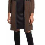 Misook Heritage Fit Faux Leather Trim Size Medium Long Cardigan Dark Academia Photo 0