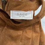 Sage  The Label Brown Asymmetrical Pleated Blouse sleeveless Photo 2