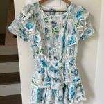 Love Shack Fancy Natasha Floral Mini Dress in Blueberry Cloud Photo 2