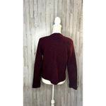 Elle  Women's Size‎ Small Burgundy Open-Front Ribbed Cardigan Sweater Photo 2