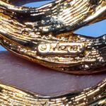Monet Vintage Signed Round Twist Brooch Pin Gold Tone Designer Costume Jewelry Photo 2