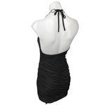 I am gia I.AM.GIA Halley Black Halter Tie Scoop Neck Chain Mini Bodycon Dress Size M Photo 3