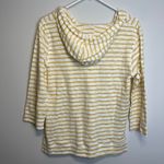 Coco + Carmen Yellow & White Striped Drawstring Hooded Tunic Shirt Sz S/M Photo 5