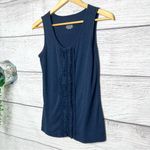Merona  Navy Blue Tank Top with Ruffle Detail Size Small Photo 3