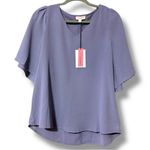 Andree by Unit  womens size small hi low lavender v-neck blouse with bell sleeves Photo 0